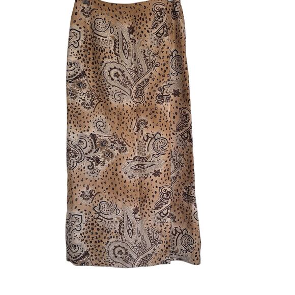 Vintage Y2K Worthington Sz‎ 6 100% Silk Paisley Faux Wrap Maxi Skirt Preppy - Picture 2 of 10